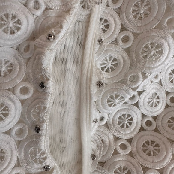 Jonathan Simkhai Jaycee Lace Fringe Midi Dress in White - Picture 9 of 15